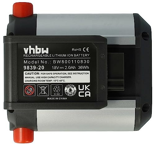 vhbw Akku kompatibel mit Gardena EasyCut Li-18/23 R (9823-20) Akku-Rasentrimmer und vielen mehr, Ersatz-Akku (2000mAh, 18V, Li-Ion)
