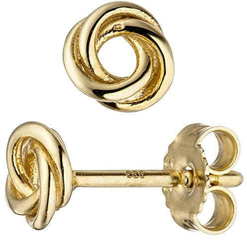 Stecker Ohrstecker Knoten 5,3mm 333 Gold Gelbgold matt glänzend verschlungen