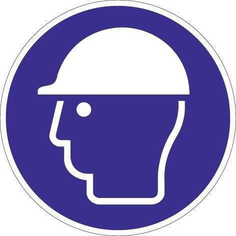 Schild Kopfschutz benutzen D.200mm Kunststoff blau /weiß ASR A1.3 DIN EN ISO 7010