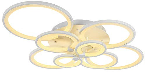 TonHan 6067-8 LED Deckenleuchte mit Fernbedienung Lichtfarbe/helligkeit einstellbar Acryl-Schirm A+,LED Wohnzimmerleuchte Kronleuchte Pendelleuchte Deckenlampe Lüster (6067-8 mit Fernbedieunung)