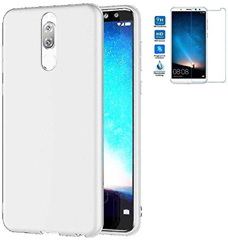 Todobarato24h Funda TPU Lisa Blanca Compatible con Huawei Mate 10 Lite (5.9) + Protector Cristal Templado