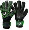 Renegade GK Triton Raider Goalie Gloves with Pro-Tek Finger Spines | 3.5+3mm Super Grip & 4mm Duratek | Black & Green Football Goalkeeper Gloves (Size 7, Youth, Roll Cut, Level 2)