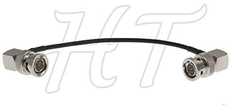 Cable coaxial de vídeo HD SDI de 75 ohm de ángulo recto BNC a ángulo recto BNC Cable de ángulo recto (15 cm, 10 piezas)
