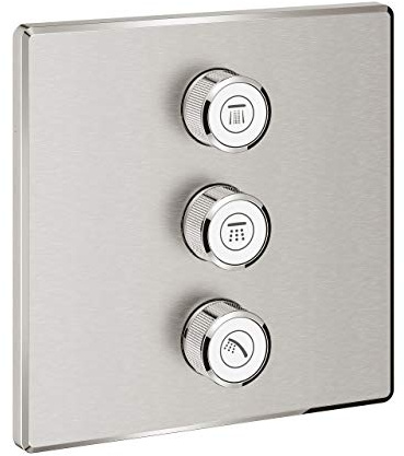 GROHE Grohtherm SmartControl | Brause-& Duschsysteme - 3-fach Unterputzventil | Fertigmontageset für Rapido SmartBox | supersteel | 29127DC0