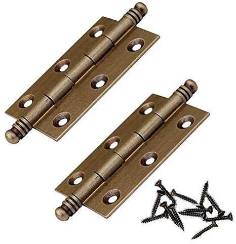 Klappscharniere für Möbelbeschläge, Türscharniere, antikes Messing, Scharniere für Schrank, Schmuckkasten, 2 Stück