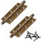 2Pcs Folding Butt Hinges Furniture Hardware Door Hinge Antique Pure Brass Hinges for Cabinet Cupboard Jewelry Box