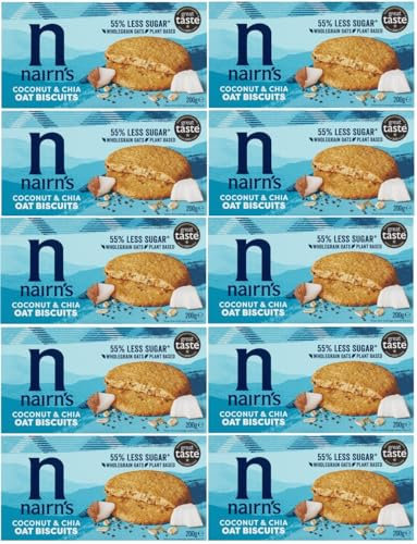 Nairn's Coconut and Chia Seeds Oat Biscuits 200g (Pack of 10)