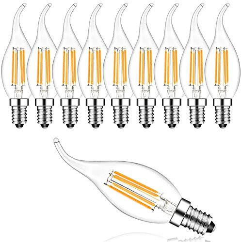Suncan10er-Pack E14 LED Kerze Dimmbar, LED Lampe E14 4W Warmweiss, Warmweiß 2700 Kelvin, 360° Abstrahlwinkel, 360lm,AC220V,Energieklasse F