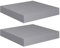vidaXL 2X Etagères Murales Flottantes Etagères Suspendues Supports Muraux Bibliothèque Salle de Séjour Intérieur Gris 23x23,5x3,8 cm MDF