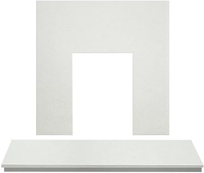 Adam White Marble Back Panel & Fireplace Hearth, 48 Inch