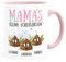 MoonWorks®Tasse personalisiert Mama's kleine Scheißerchen und anpassbare Namen Kackhaufen Geschenk für Mama 3 Kinder rosa Keramik-Tasse