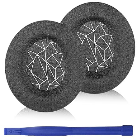 Adhiper Arctis 7 Ersatz Ohrpolster, kompatibel mit SteelSeries Arctis 1,Arctis 3,Arctis 5,Arctis 7,Arctis 9X,Arctis Pro Gaming Headset,Ersatz Ohrpolster mit Memory Foam Mesh(weiß Streifen)