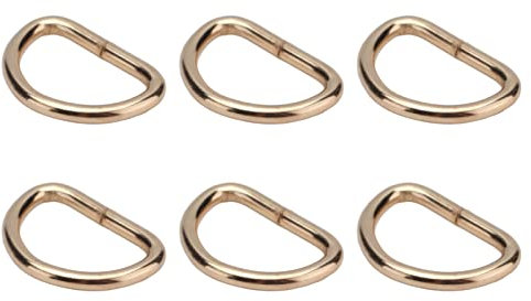 Tissting 100 Stück Metall D-Ringe, 10mm/0.39 Zoll, Gold - Halbrunder D-Ring Für Rucksack, Gürtel, Handtaschen, Bastelzubehör, Mehrzweck DIY Zubehör, Kreatives Design, Drei Farben Zur Auswahl