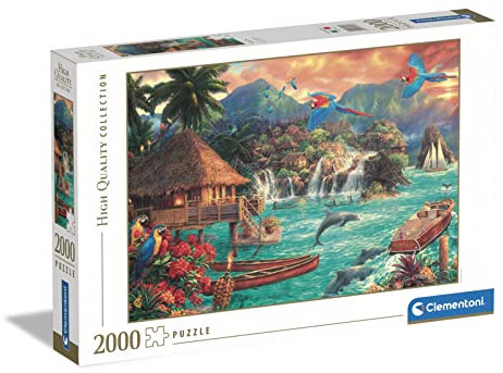 Clementoni - 32569 Collection Puzzle - Island Life - Puzzle 2000 Teile ab 14 Jahren, Erwachsenenpuzzle mit Wimmelbild, Geschicklichkeitsspiel für die ganze Familie