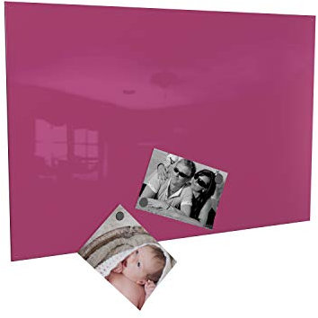 Magnettafel Magnetwand (verschiedene Größen und Farben) inklusive 10 Magnete - Made in Germany (60 x 90 cm, pink/rosa)