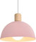 iDEGU Lampada a Sospensione Retrò 20CM LED Lampada a Soffitto in Legna Metallo Moderna Lampadario Stile Scandinavo a Semicerchio Plafoniera per Soggiorno Sala da Pranzo Camera da Letto (Rosa)