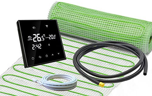 Elektrische Fußbodenheizung Komplett-Set für Fliesenboden UltraPro 160 mit Thermostat RT-67 WIFI Touch (14 m² - 0,5 x 28 m)