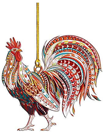 TianWlio Kleine Anhänger Holz Weihnachten Deko Weihnachtsschmuck Christbaumschmuck Ornaments Outdoor-Ornamente Acryl-Huhn-Dekorationen Weihnachten Weihnachtsdekoration Schal (G, One Size)