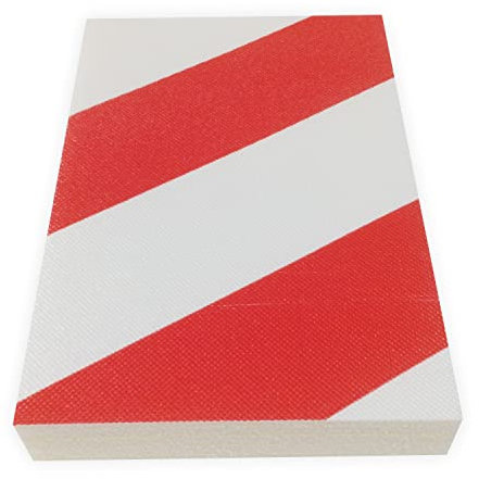 PARKING FACIL - Protezione da parete per garage - 295 x 195 x 40 mm - Rosso/Bianco - Protegge le Portiere e i Paraurti delle Auto nei Parcheggi