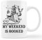kunlisa Lustige Buchbecher, Tasse, My Weekend is Booked, Keramikbecher, 325 ml, Kaffee, Milch, Teebecher, Lesezitat, Tassen, Geschenke für Studenten, Teenager, Mädchen, Jungen, Bücherwurm-Buch, Nerd