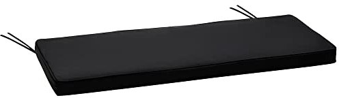 Outsunny 2-Seater Garden Bench Cushion with Ties, Swing Chair Cushion, Replacement Cushion for Outdoor Furniture, 110 x 46 cm, Black