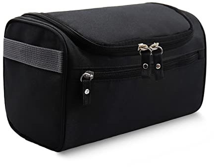 Kulturbeutel Herren & Damen, Schwarz Kosmetiktasche Waschtasche, Kulturtasche zum Aufhängen Männer & Frauen,Groß Waschtasche fur Männer Vermissen