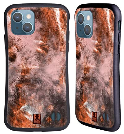 Head Case Designs Rose Gold Flux Feuille d'or Art Abstracte Coque Hybride Compatible avec Apple iPhone 13