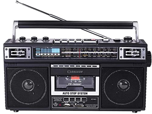 DPDZSW Retro Kassettenrecorder: Tragbarer-Boombox mit Kassetten-Player, Tonbandgerät, FM/AM Radio, Rekorder, USB, SD & Bluetooth, Klassischer 80er-Jahre-Stil Mit Moderner Technologie