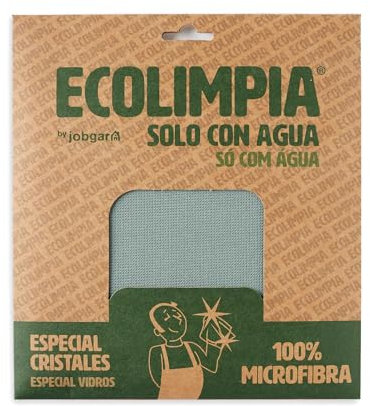 Ecolimpia - Bayeta Microfibra para Cristales | Limpieza Solo con Agua | Fabricadas en España | Certificadas OEKOTEX y FSC | Reutilizables y Ecológicas | Sin Rastros ni Pelusas (Verde)