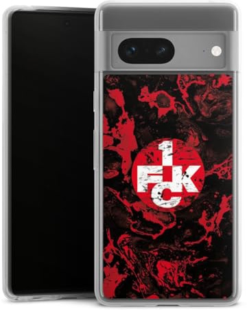 Slim Case kompatibel mit Google Pixel 7 Silikon Handyhülle transparent Hülle extra dünn 1. FC Kaiserslautern 1. FCK Logo