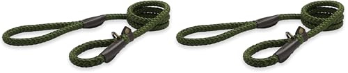 Ancol Heritage Nylon Rope Slip Lead Green 1.22m X12mm Sz 4-8 (Pack of 2)