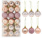 36 Palline di Natale in Plastica Oro Rosa, Ornamenti e Decorazioni per Albero di Natale (Champagne)