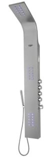 Vente-unique - Colonne de douche hydromassante thermostatique à leds et bluetooth - L20 x H165 cm - Argenté - CHAKRA V