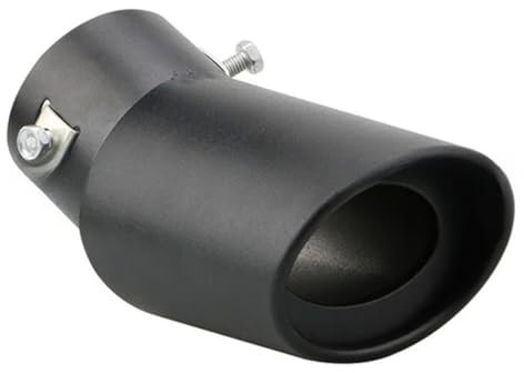 MOCNT Auto Auspuff Endrohr Edelstahl Auspuffblende Endrohr Schalldämpfer Auspuffrohr Universell Auspuffspitze Einzelne Auslass Auspuffendrohr Biegen Schwarz 63mm
