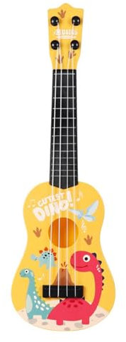 F Fityle Kindergitarrenspielzeug, kleine Ukulele, sensorisches Entwicklungsspielzeug, Montessori-Musikspielzeug, frühes pädagogisches Spielzeug für, Gelb