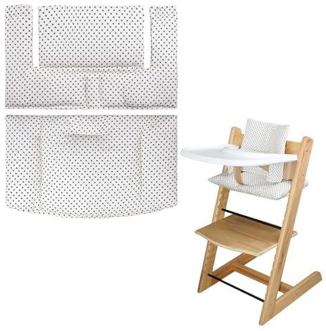 LLHQAMT For High Chair Cushion, Soft And Comfortable Baby Seat Cover With Cute Graphics, For Tripp Trapp Cushion Makes Baby Sitting Safer And More Comfortable (Beige Little Star)