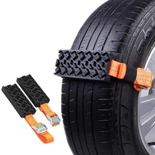 Rad-Reifenkette, 2 Stück Anfahrhilfe Wohnmobil Reifen-Traktionshilfe Gripmatte Verstellbare Sandbleche Anfahrhilfe Recovery Offroad Tracks Traktionsband Wohnmobil für Universal für alle Reifenarten