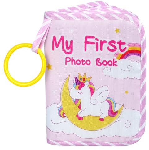 Aolso Photo De Bébé Livre De Mémoire pour De Bébé, Premier Album Photo Cadet pour Les bébés, Album Photo en Tissu Doux, Album Photo De Bébé Dessin Animé, Livre Photo De Bébé Tissu Doux, Licorne