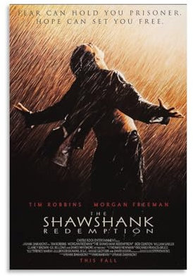 REDCHAMBER Poster auf Leinwand mit Filmmotiv über Fehlgeburt der Gerechtigkeit, The Shawshank Redemption, modernes Familiendekor-Poster, 20 x 30 cm