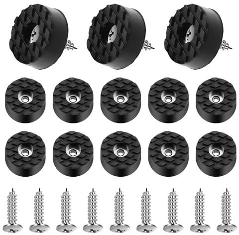 Mardatt 32Pcs 24mm/0.94” Furniture Pads with Screws, Round Screw-On Rubber Feet for Furniture, Non Slip Rubber Feet Bumpers Floor Protector for Table Desk Chair Sofa Leg