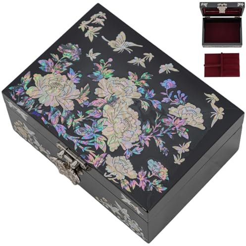 February Mountain Schmuckschatulle mit Perlmutt-Motiv, Geschenke für Frauen, Geburtstag, Hochzeit, Muttertag, Weihnachten, Abschlussfeier