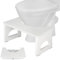 RayLove Physiologischer Toilettenhocker aus Holz, Klappbarer Toilettenhocker aus Holz, 35 Grad strapazierfähiger C förmiger Hocker (Weiß)