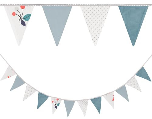 Wimpelkette Kinderzimmer Wimpel Girlande Outdoor Geburtstag Wimpelkette Stoff Deko Wetterfest 350 cm 12 Dreiecke (15 cm x 22 cm) Fuchs