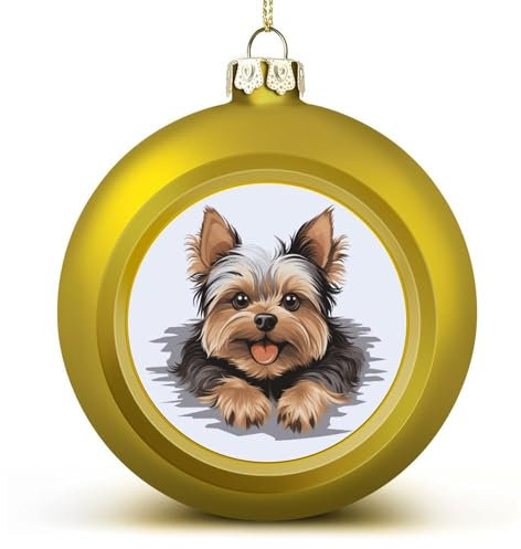 Welpe Doggy Weihnachtskugeln Ornamente Weihnachten Yorkshire Terrier hängende Kugel dekorativ für Weihnachtsbäume, Feiertagsparty, Neujahrsgeschenk