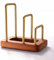 wiroouia Schneidebrett Organizer, Schneidebretthalter, Schneidebrettständer Mit Holzsockel, Tellerständer Für Küchenarbeitsplatte Mit Holzsockel Für Teller, Tablett und Pfannen, 16,6x10 cm