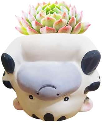 Cuteforyou Succulent Planters,Cute Handstand Animal Shaped Ceramic Succulent Cactus Flower Pot,Pencil Holders,Desk Accessories, Makeup Brush Storage Stand (Multi Zebra)
