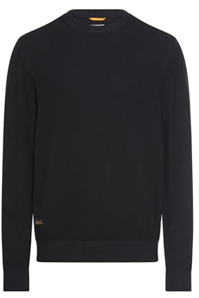 camel active Herren Strickpullover mit Rippkragen | weicher Pullover mit Rundhalsausschnitt im Regular Fit aus reiner Baumwolle