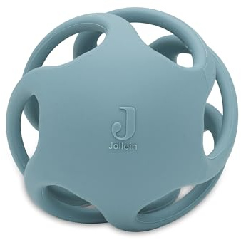 Jollein Silikon Ball für Babys – Zahnungsspielzeug - BPA-frei - Ø 9,5 cm - Sea Green