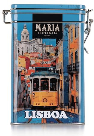 Galletas De Manzana Y Canela De 150 G En Lata Metálica Ilustrada Con Temática De Lisboa – Galletas Portuguesas Tradicionales Y Gourmet – Ideal Para Compartir O Acompañar El Té