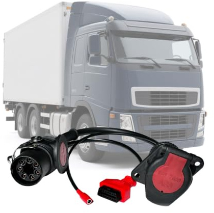 AMHTDOL ISO 7638 7-polig (EBS/ABS) Adapter,Anhänger und LKW Diagnosekabel | zum Anschluss für Anhängerdiagnose,für Bo-sch und schwere Nutzfahrzeuge OBD2 LKW Scanner unterstützt K-Line,CAN,CAN 5V